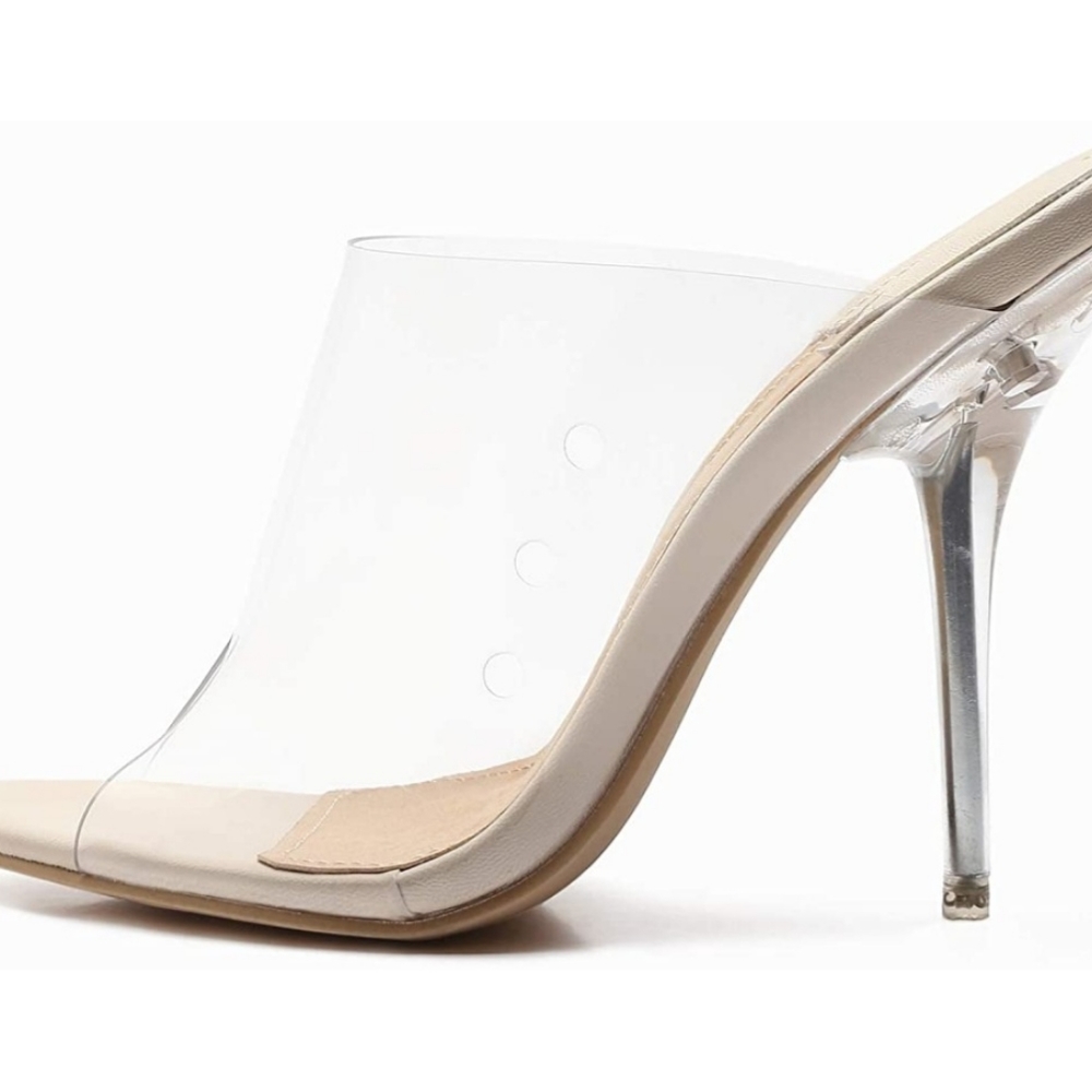 Brand new clear stiletto high heel mule. Size 10